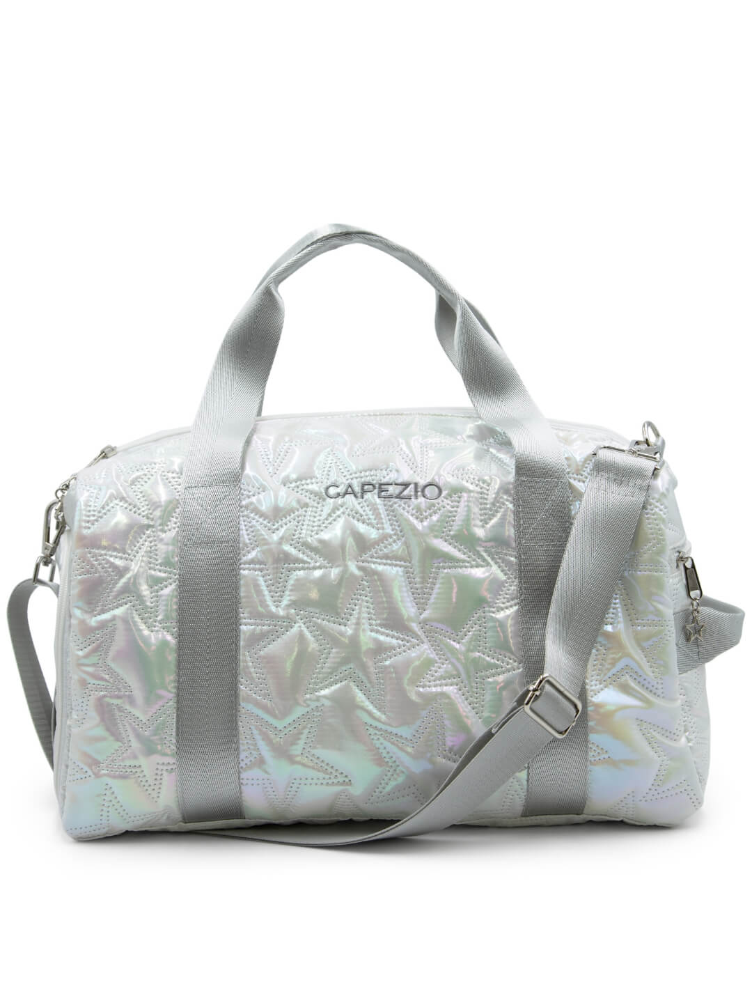 Metallic Star Travel Duffle- Metallic Silver