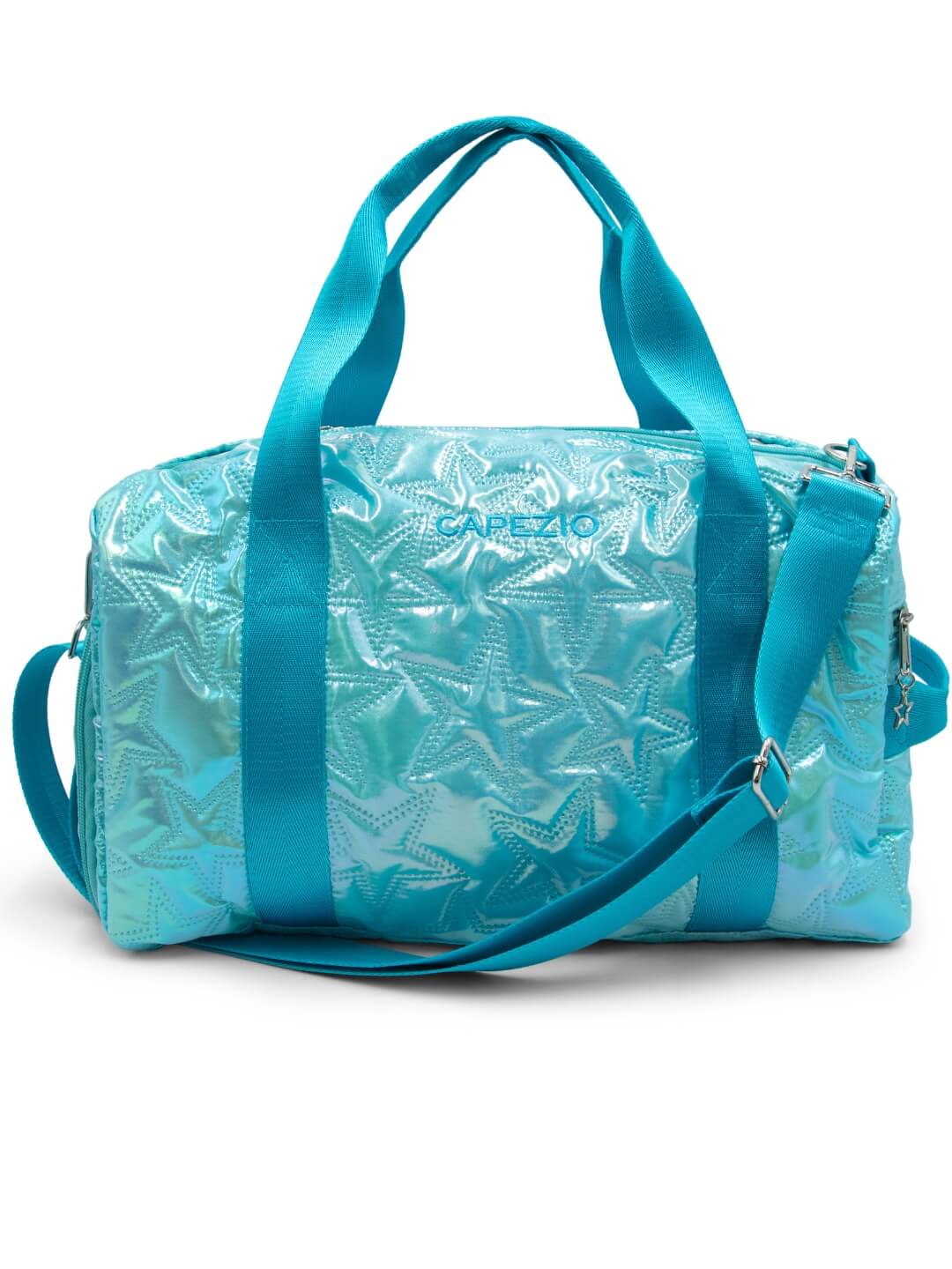 Metallic Star Travel Duffle- Metallic Turquoise