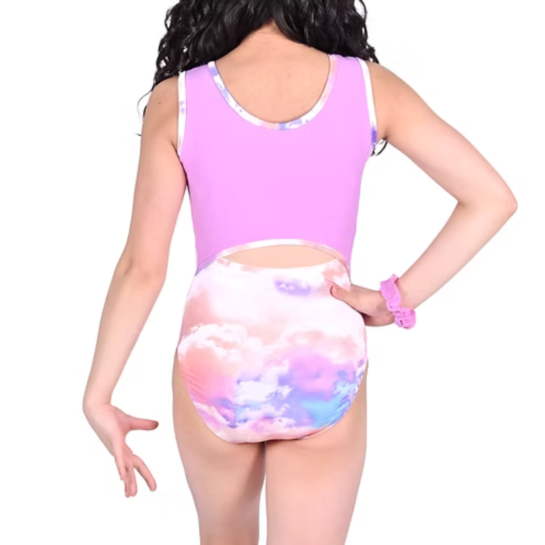 Back Flip Tank Print Leotard- Lover