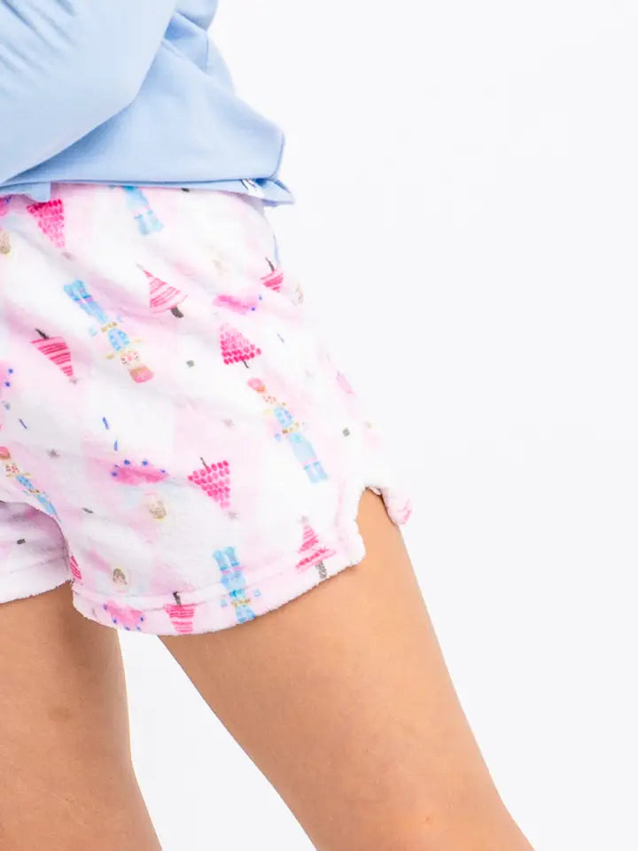 Girls Plush Lounge Shorts- Nutcracker