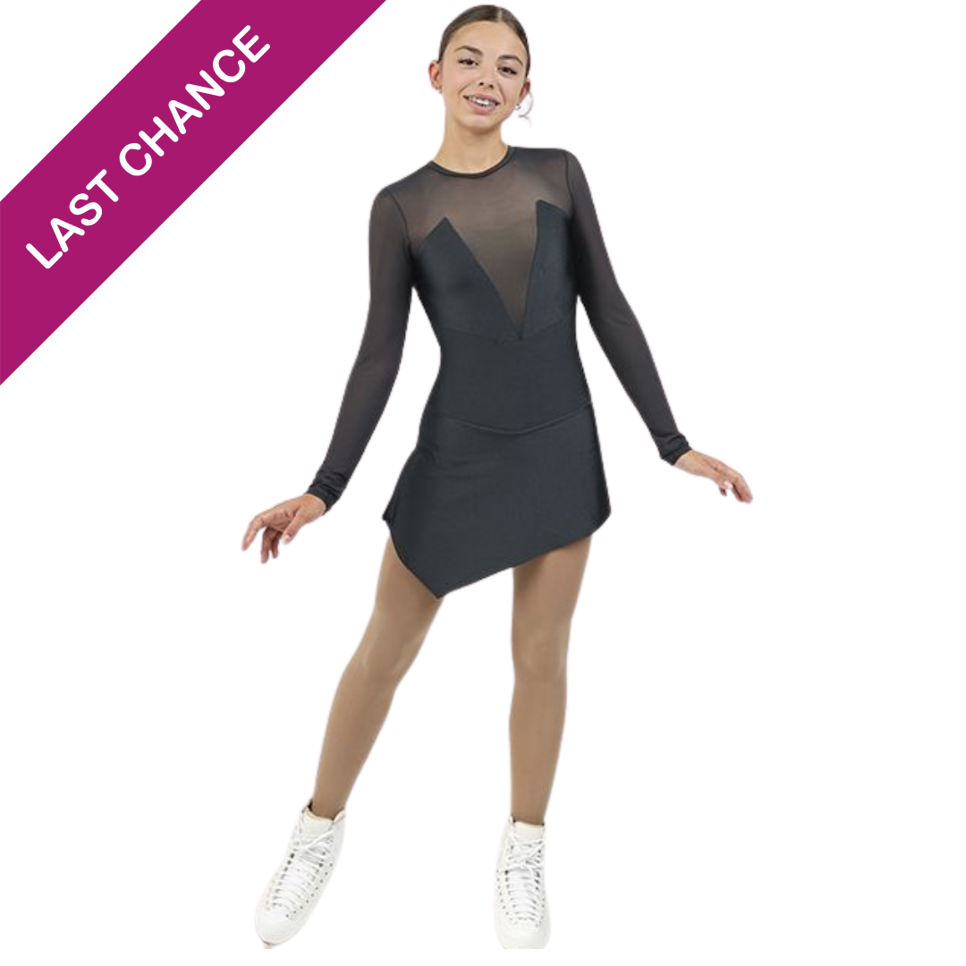 skating dress black Mondor Essential Shiny Nylon Figure Skating Dress 618
