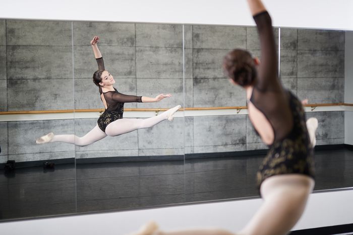 Leotard Covered With Floral Printed Mesh