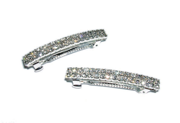 2-Row Crystal Rhinestone Barrette
