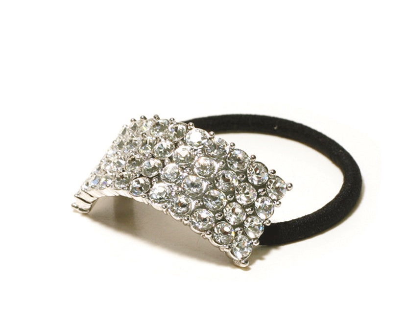 Curved Crystal Rhinestone Ponytail Holder