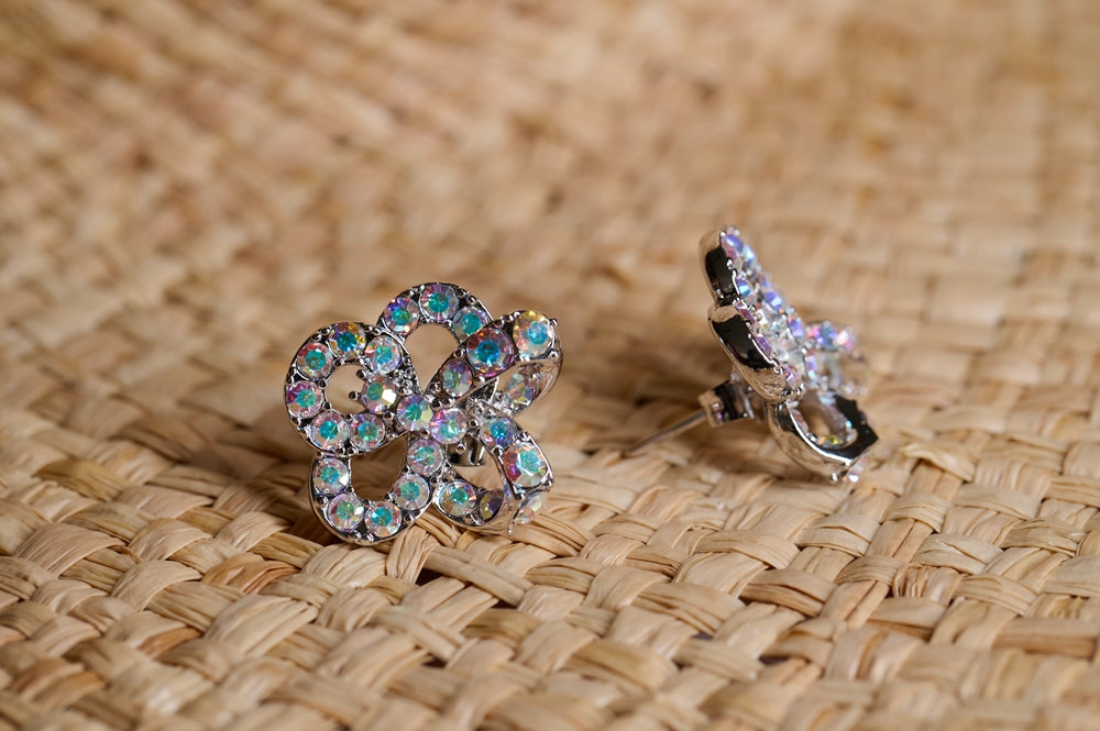 18mm AB Flower Earrings