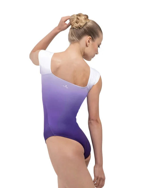 Female dancer wearing Ballet Rosa Solange 1048MFA leotard in viola shown from the back.
