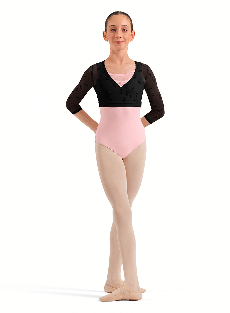 Bloch Girls Lucy Floral 3/4 Sleeve Wrap Top CZ30035- FreeStyle Dancewear Canada