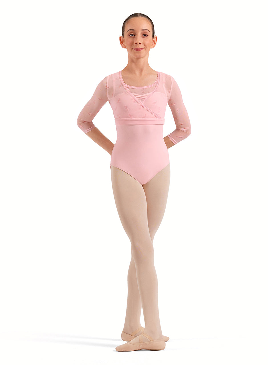 Bloch Girls Lucy Floral 3/4 Sleeve Wrap Top CZ30035- FreeStyle Dancewear Canada