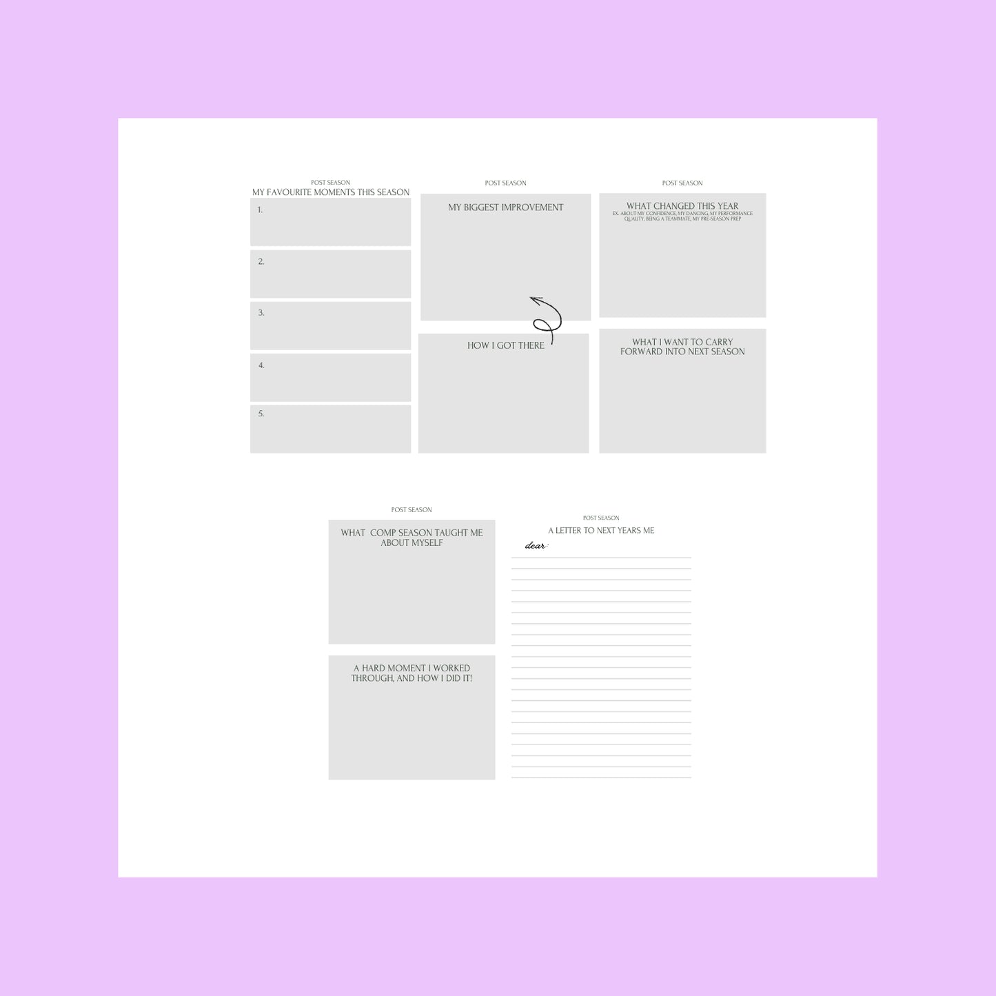 Dance Compeition Journal