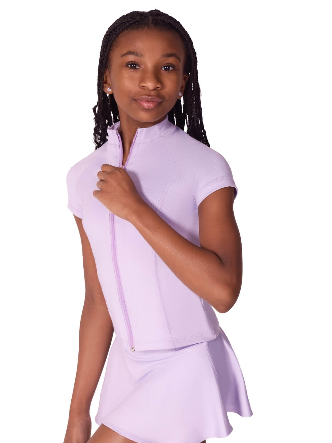 Studio Collection Short Sleeve Zip Top - Child