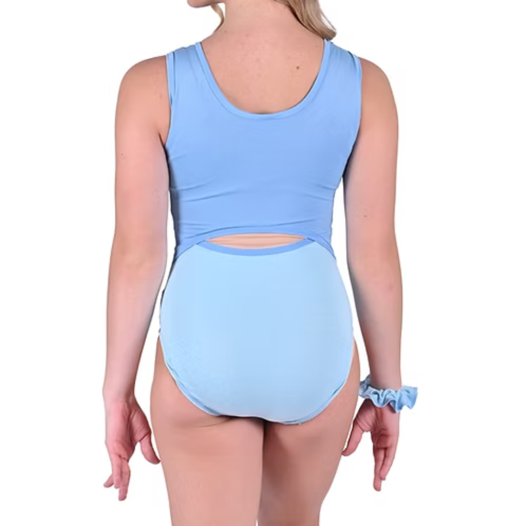 Breezy Mesh Tank Leotard- Blue Blanket