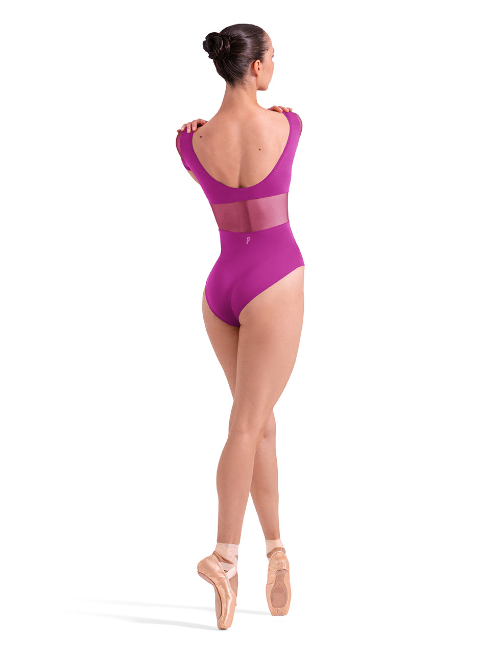 Ballerina in a leotard Bloch Ladies Mia Scoop Back Leotard L20011B- FreeStyle Dancewear Canada