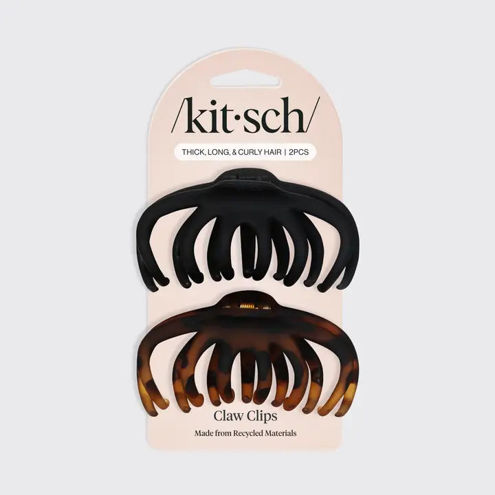 Recycled Plastic Octopus Claw Clips- Black & Tort