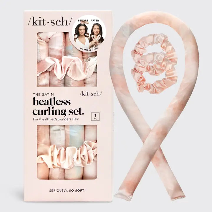 Satin Heatless Curling Set- Sunset Tie Dye