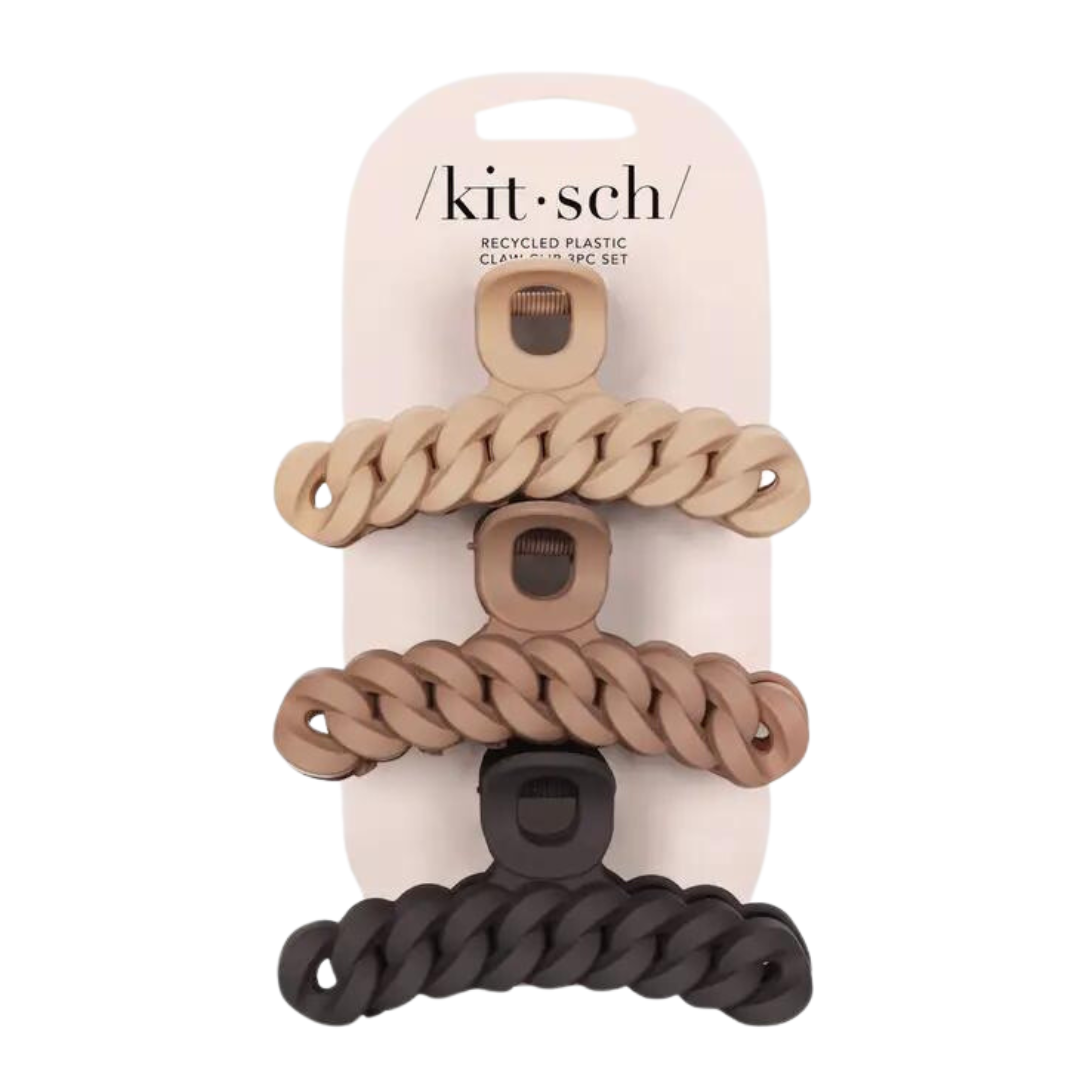 Eco-Friendly Chain Claw Clip Set of 3- Neutral