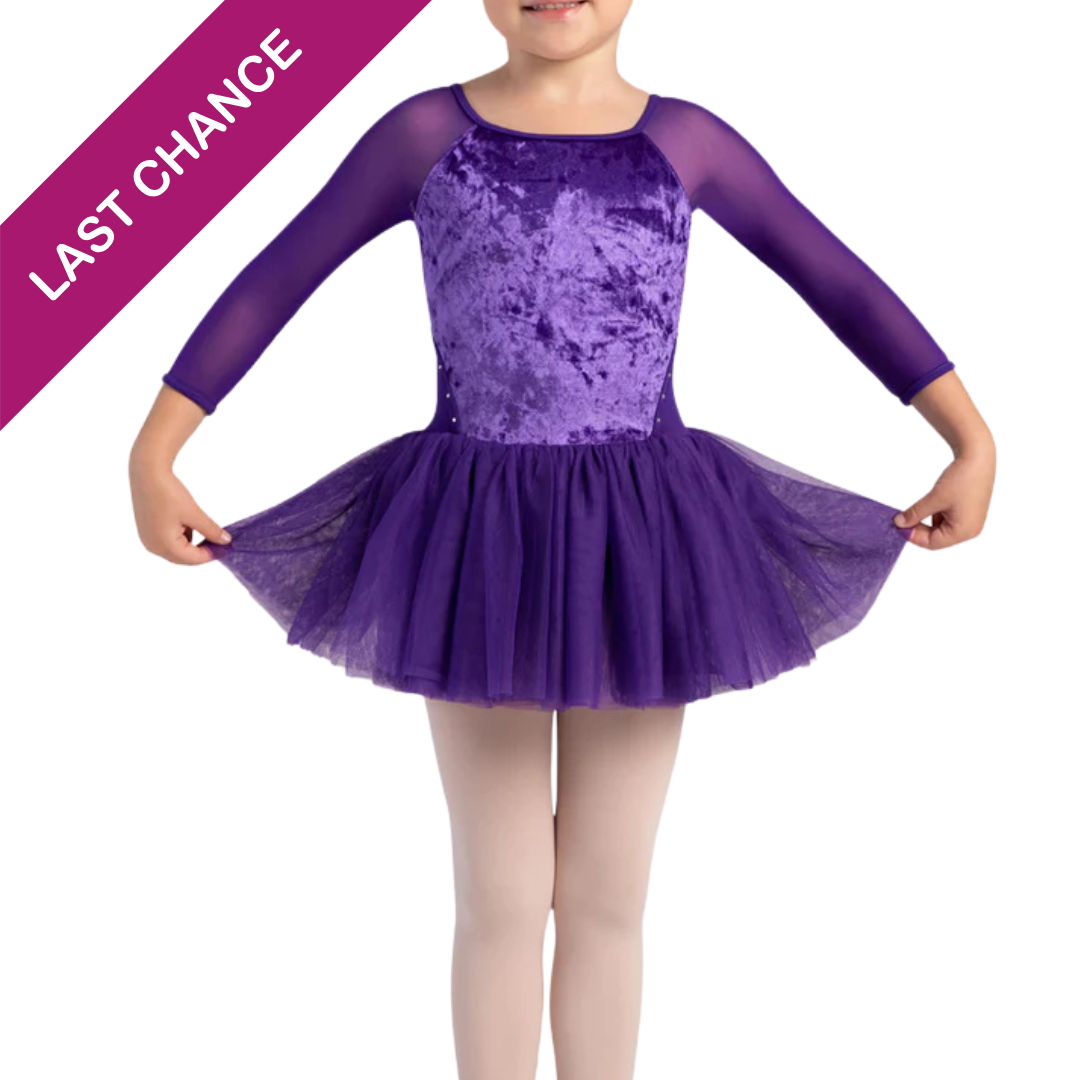 Kelsey Velvet 3/4 Sleeve Tutu Dress
