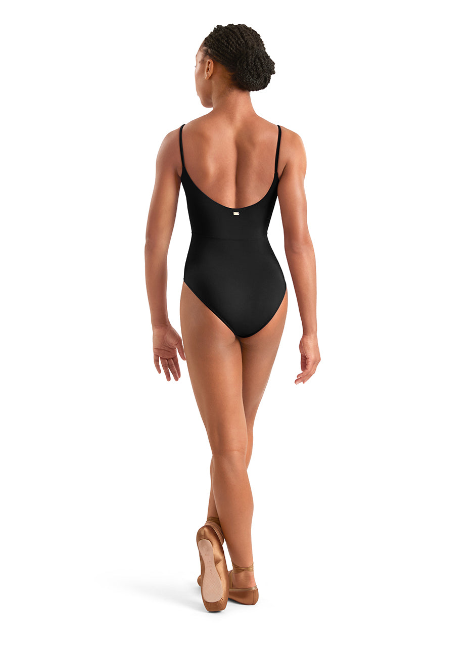 Woman wearing a leotard Mirella Ladies Adagio Camisole Leotard M700017LM- FreeStyle Dancewear Canada