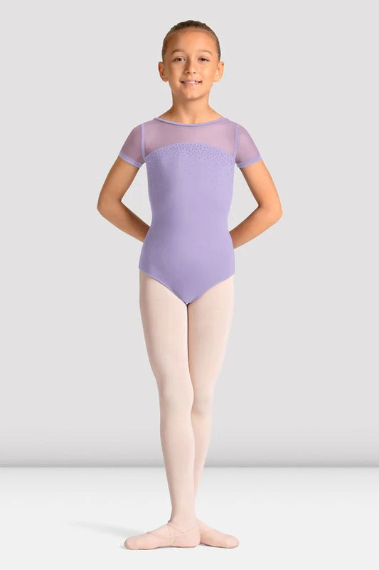 Girls Mirella Celestia Short Sleeve Printed Leotard