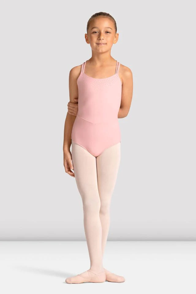 Girls Mirella Celestia Cross Back Printed Leotard