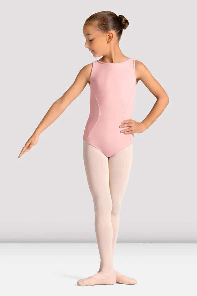 Girls Mirella Celestia Boat Neck Printed Leotard