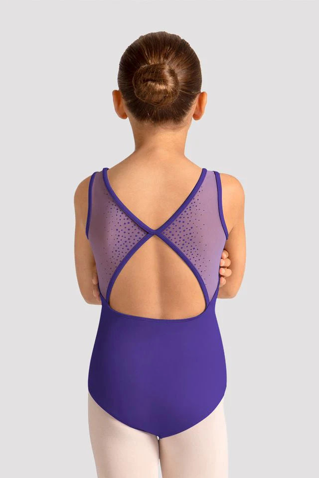 Girls Mirella Celestia Boat Neck Printed Leotard