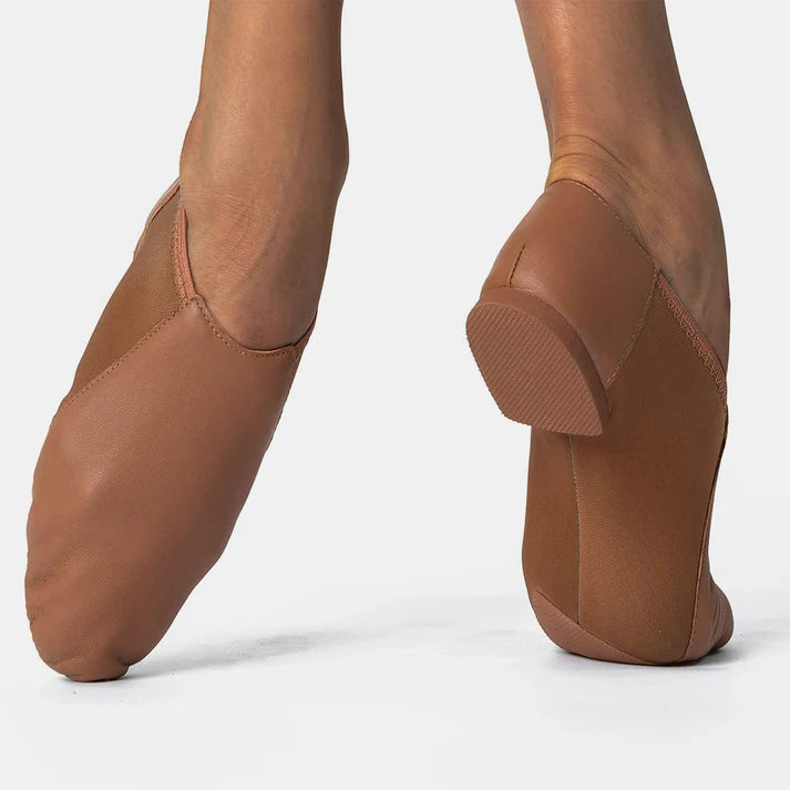 Java Leather Jazz Shoe with Arch Hugging Neoprene- Mocha