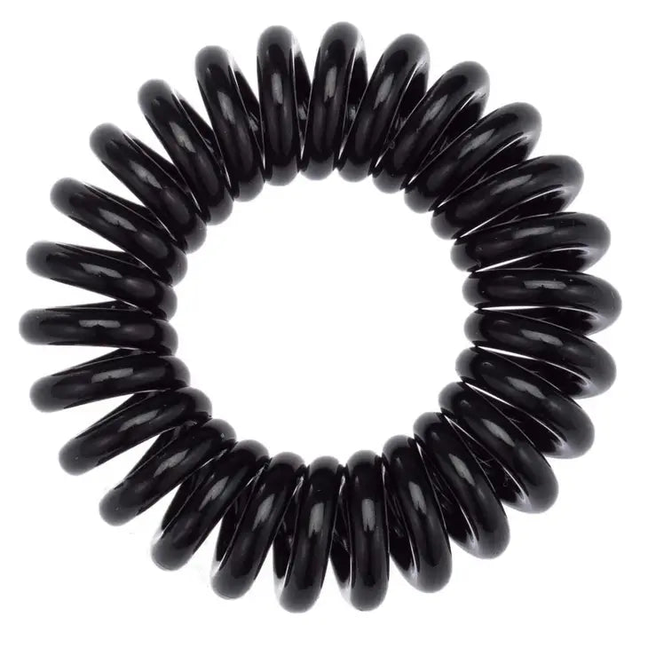 Spiral Hair Ties 4 Pack- Black