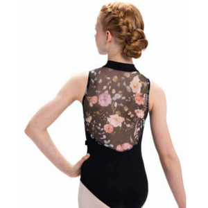 Open image in slideshow, Girls Zip Front Leotard with Flora Print- Limited Edition
