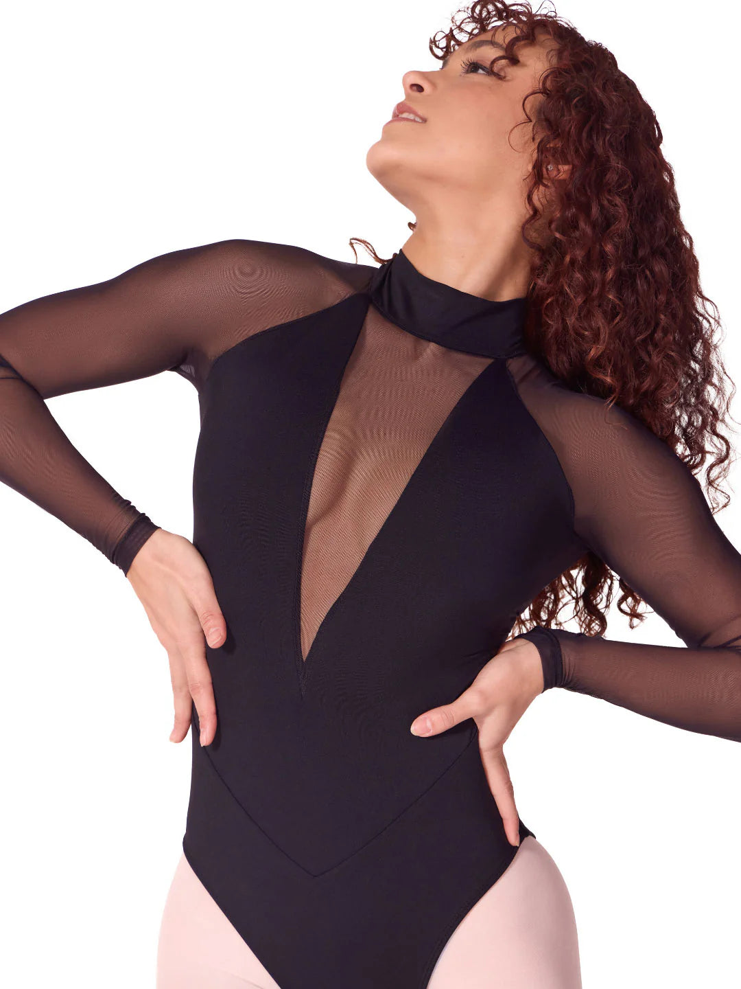 Soft Elegance Long Sleeve Mesh Leotard - Adult
