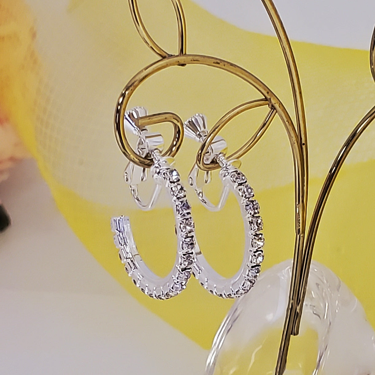20mm Rhinestone Hoop Earrings