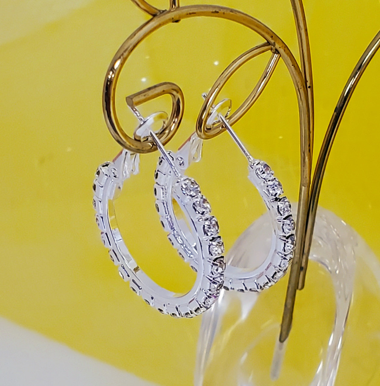 20mm Rhinestone Hoop Earrings