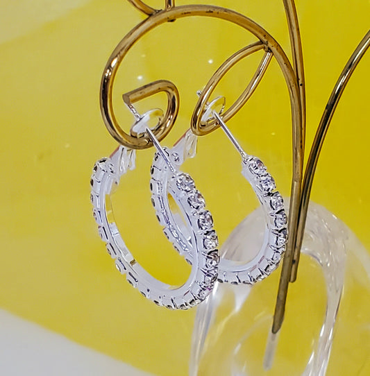 20mm Rhinestone Hoop Earrings