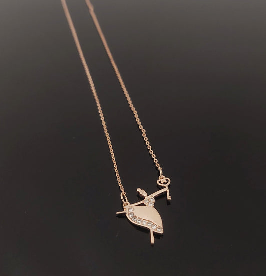 Rose Gold Ballerina Necklace