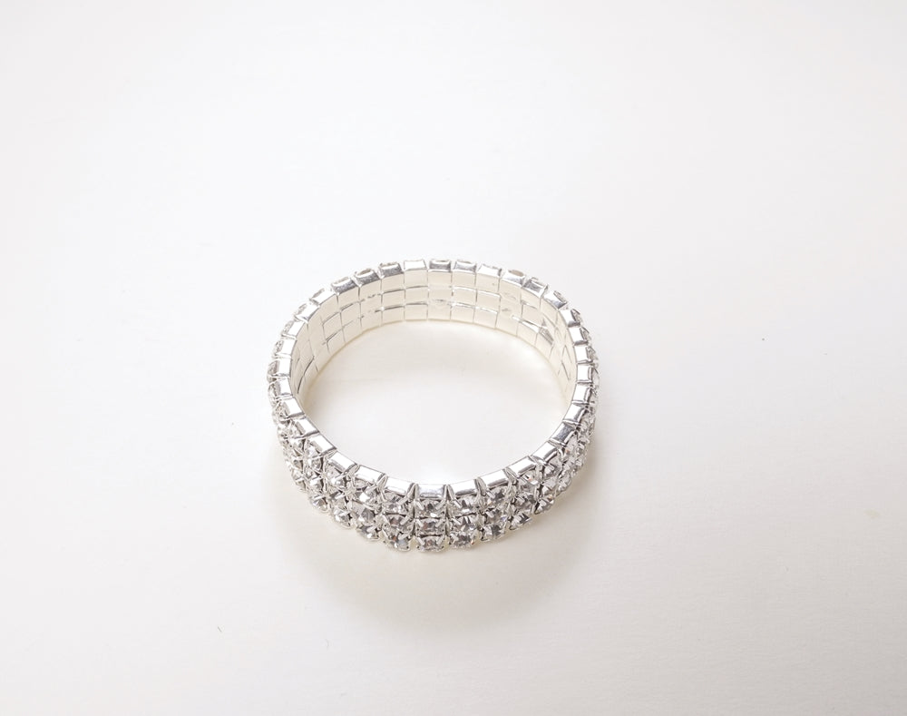 3-Row Crystal Stretch Bracelet