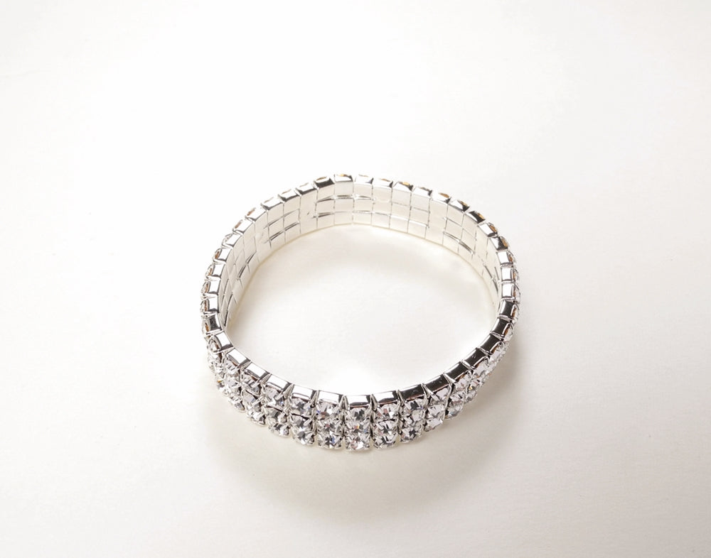 3-Row Crystal Stretch Bracelet