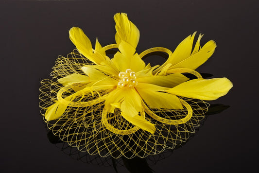 Feather Corsage- Yellow