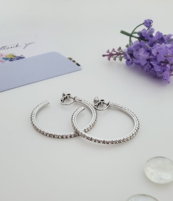 40mm Rhinestone Hoop Earrings