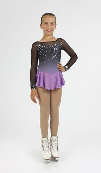 Starry Long Sleeve Figure Skating Dress