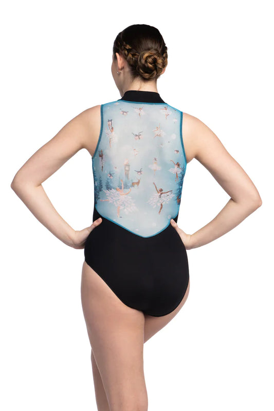 Zip Front Leotard with Nutcracker Print- Limited Edition