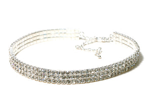 Open image in slideshow, 3-Row Crystal Stretch Choker
