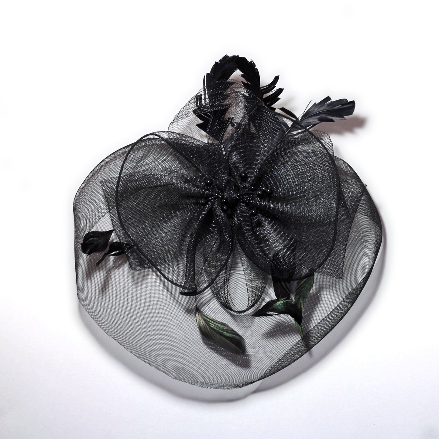 Black Feather Hair Corsage with Clip