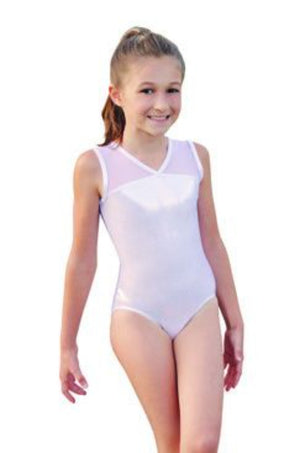 Sleeveless Leotard with Mesh Shoulders