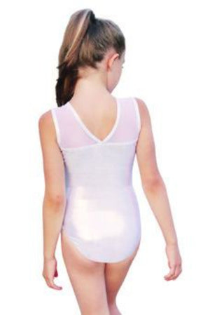 Sleeveless Leotard with Mesh Shoulders