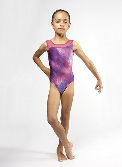 Sleeveless Leotard with Mesh Shoulders and Back