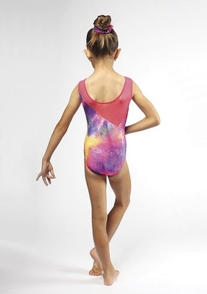 Sleeveless Leotard with Mesh Shoulders and Back