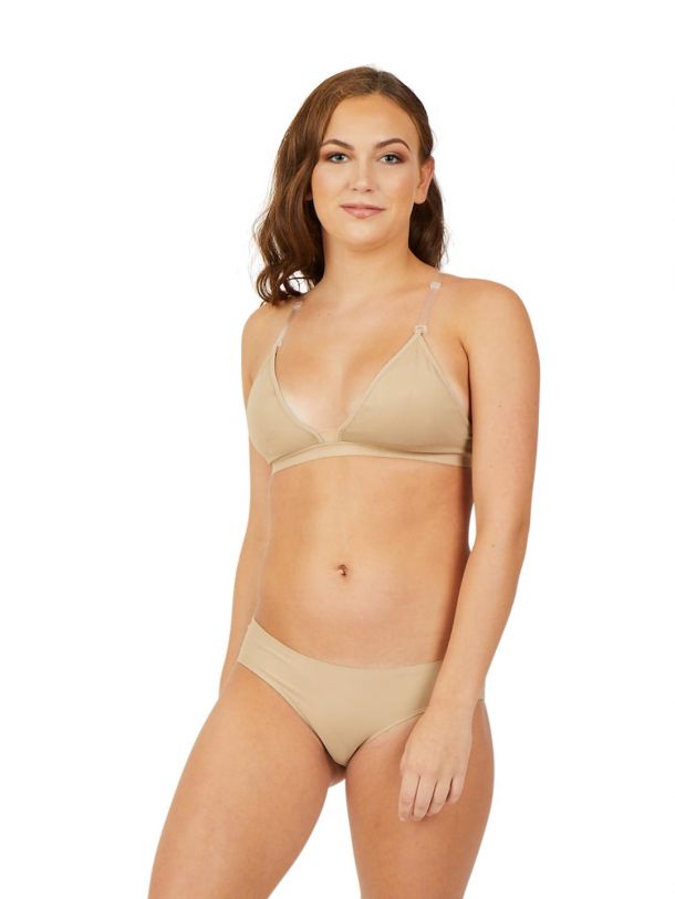 Capezio Deep Neck Bra- Beige 