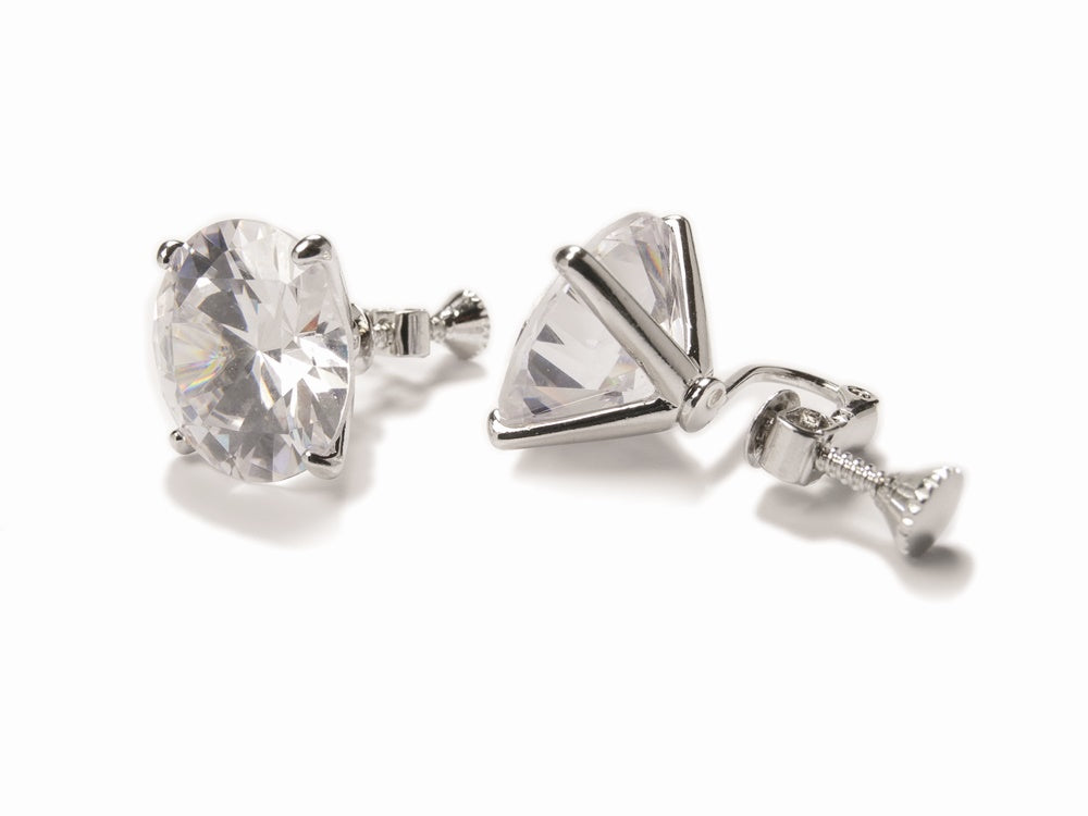 Cubic Zirconia 12mm Stud Earrings