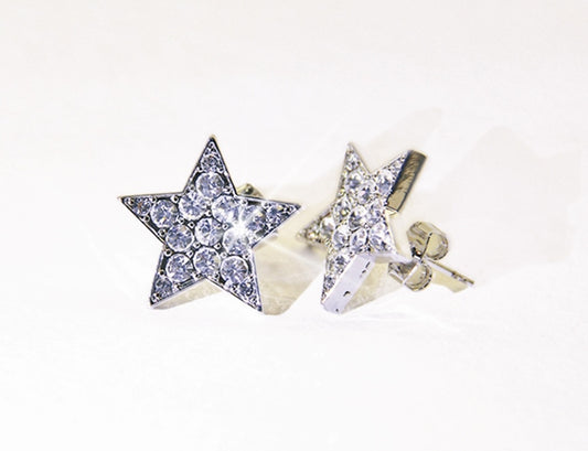 17mm Star Crystal Stud Earrings